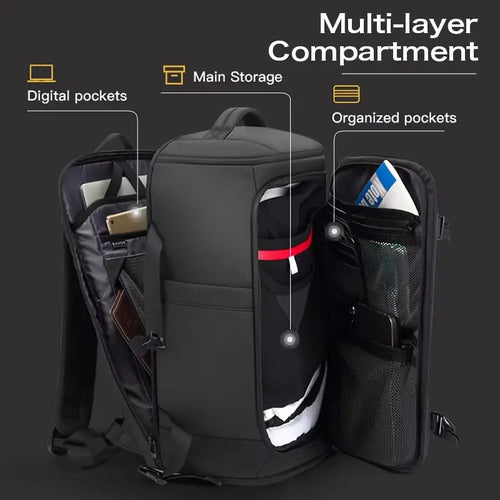 BANGE Carry On Travel Backpack – Large Cabin Bag with Laptop Compartment & Shoe Storage