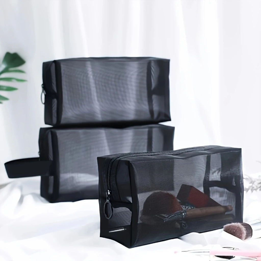 Travel Mesh Cosmetic Bag Zipper Organizer
