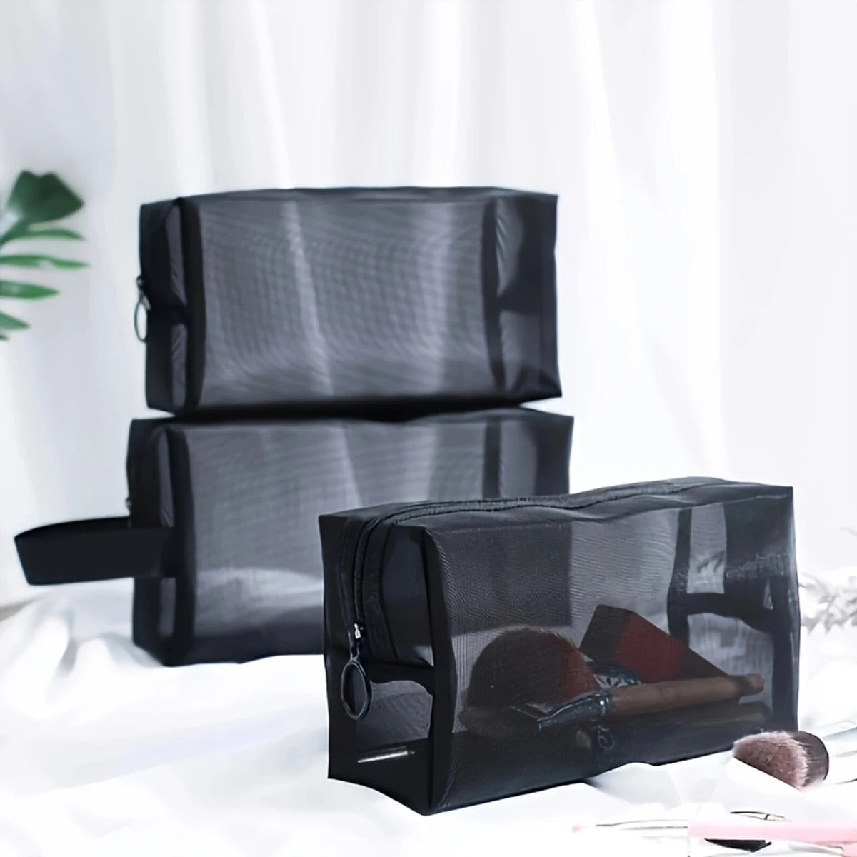 Travel Mesh Cosmetic Bag Zipper Organizer
