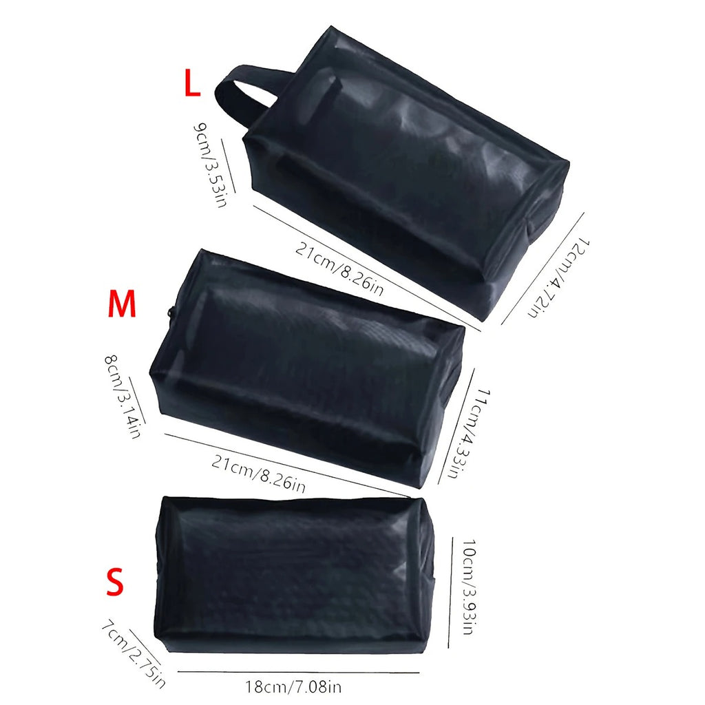 Travel Mesh Cosmetic Bag Zipper Organizer