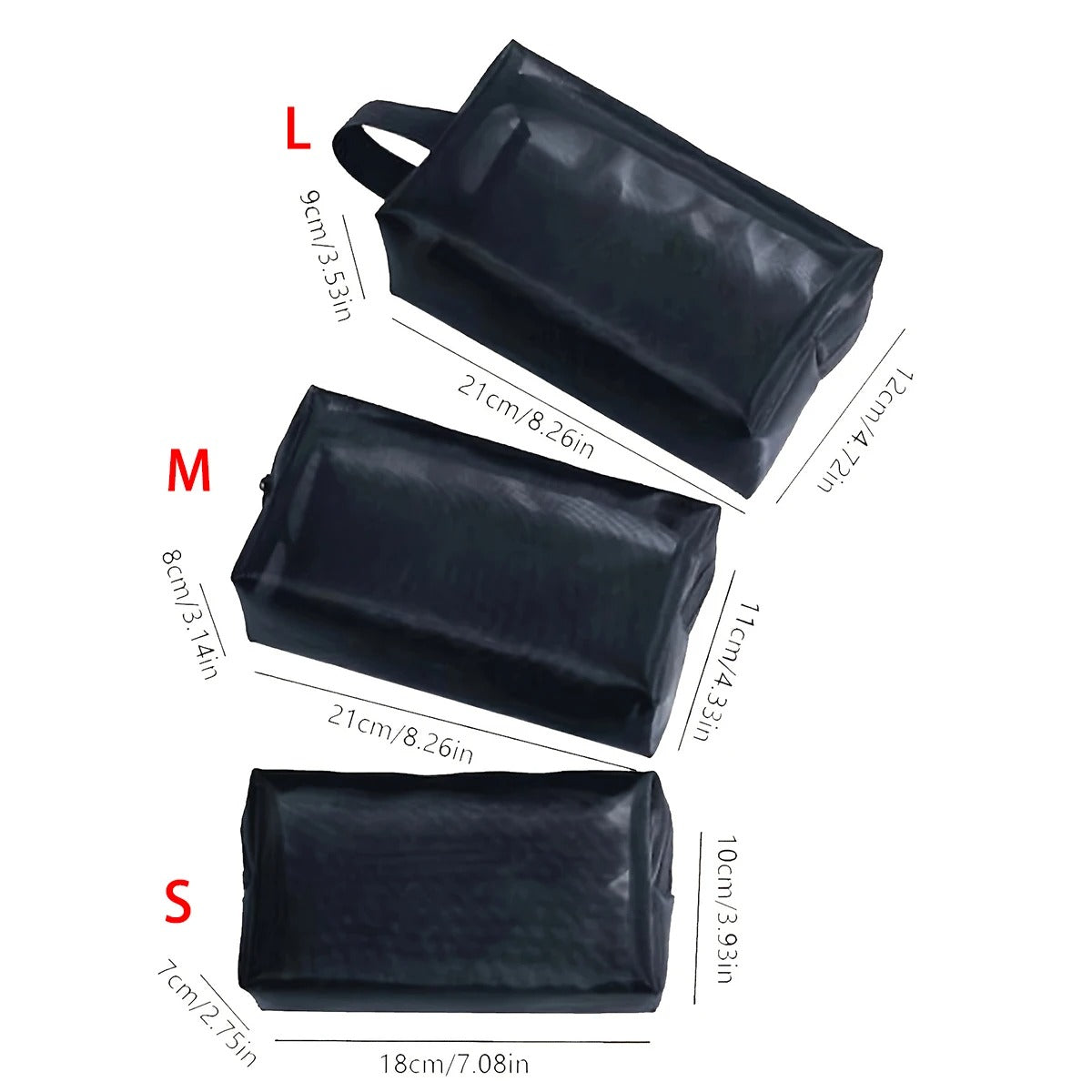 Travel Mesh Cosmetic Bag Zipper Organizer