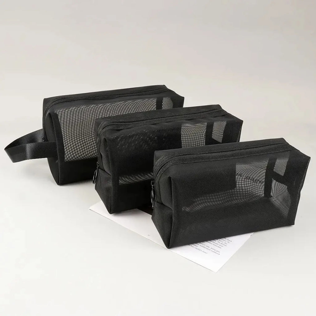Travel Mesh Cosmetic Bag Zipper Organizer
