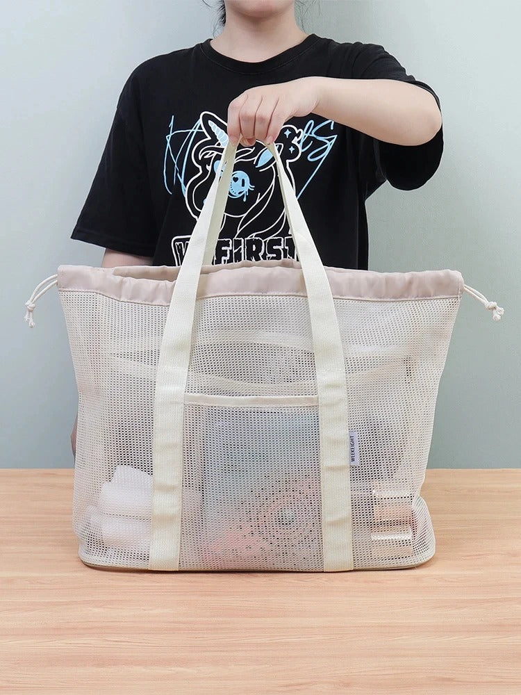 Large Capacity Mesh Toiletry Beach Storage Bag